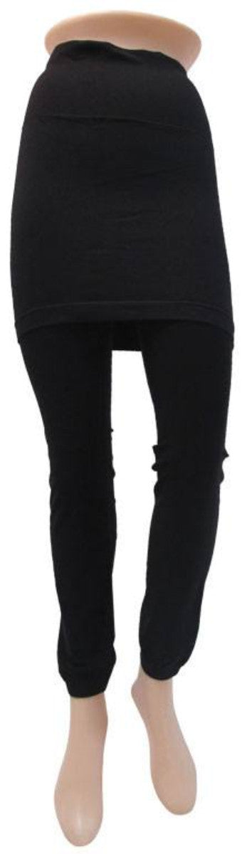EILEEN FISHER Black Viscose Stretch Jersey Skirted Leggings Skirt Overlay S  | eBay